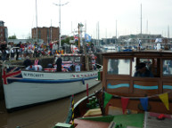 2022 The Queen's Platinum Jubilee. Syntan getting ready to depart Hull Marina with the Flotilla. Photo courtesy of Tony Coates.