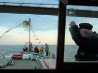 2022 The Queen's Platinum Jubilee. Spectators on the Humber Bridge viewed from Syntan. Photo courtesy of Tony Coates.