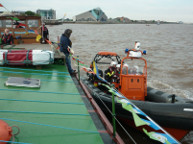 2022 The Queen's Platinum Jubilee. Syntan sails up the Humber in the flotilla. Photo courtesy of Tony Coates.