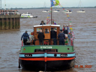 2022 The Queen's Platinum Jubilee. Syntan departs Hull Marina in the flotilla. Photo courtesy of Tony Sole.