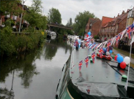 Bunting bedecked barge